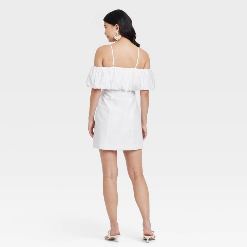 NWT A New Day Ruffle Mini A-Line White Size 4 - Picture 2 of 10